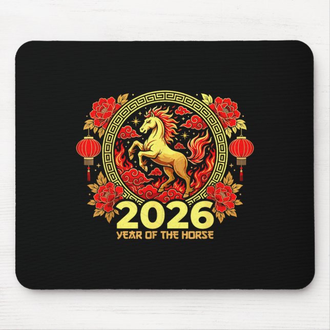 Happy Chinese New Year Of The Fire Horse Chinese Z Mousepad (Vorne)