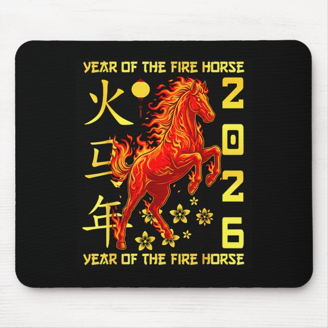 Happy Chinese New Year Of The Horse 2026 Lunar New Mousepad (Vorne)