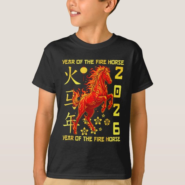 Happy Chinese New Year Of The Horse 2026 Lunar New T-Shirt (Vorderseite)