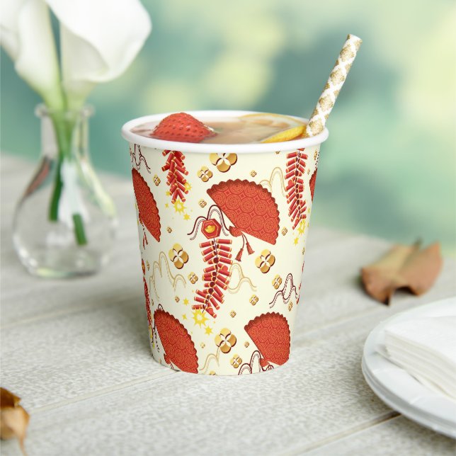 Happy Chinese New Year Paper Cups Pappbecher (In Situ)