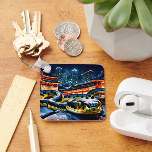 Happy Chinese New Year Snake 2025 BSqK Schlüsselanhänger (Schreibtisch)