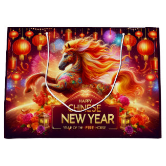 Happy Chinese New Year (Year of the Fire Horse) Große Geschenktüte