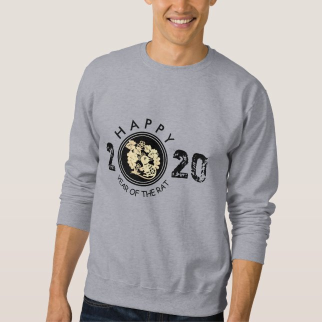 Happy Chinese Rat New Year 2020 Men Sweatshirt 4 (Vorderseite)