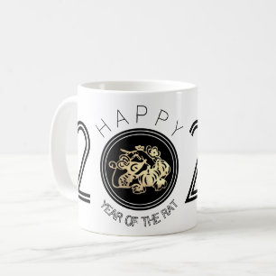Happy Chinese Rat New Year 2020 White Tasse 1
