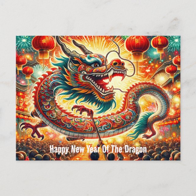 Happy Chinesisch neues Jahr des Drachen Postkarte (Vorderseite)