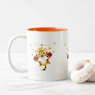 Happy chinesisch neues Jahr Gruß 2022 mit niedlic Zweifarbige Tasse