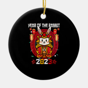 Happy Chinesisch Neujahr 2023 Jahr des Kaninchen Z Keramik Ornament