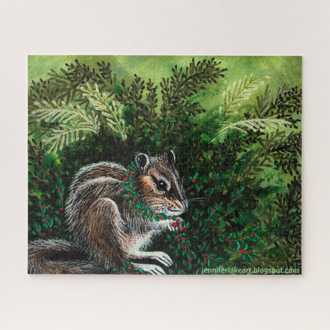 Happy Chipmunk in Fern Puzzle (Horizontal)