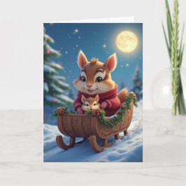 Happy chipmunk Weihnachten Dankeskarte