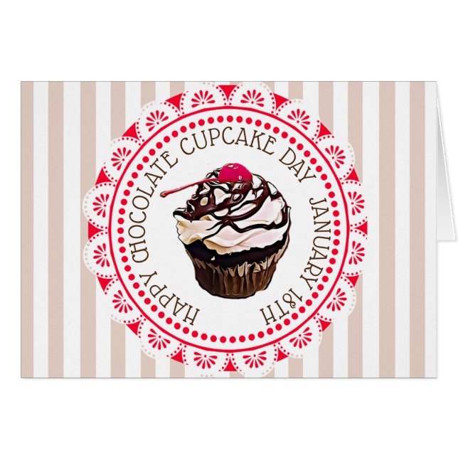 Happy Chocolate Cupcake Day Blank Grußkarte (Vorderseite (Horizontal))