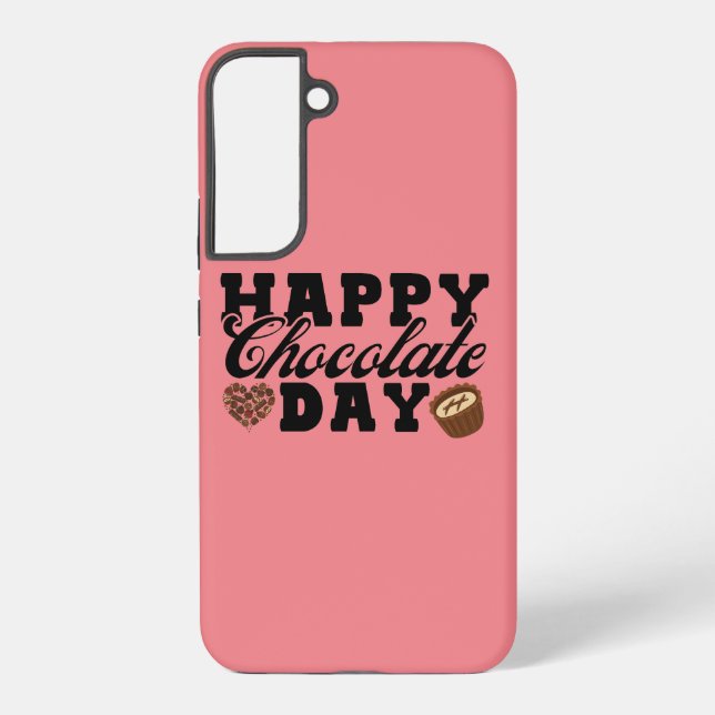 Happy Chocolate Day, Chocolate Lover's Joyful Samsung Galaxy Hülle (Rückseite)