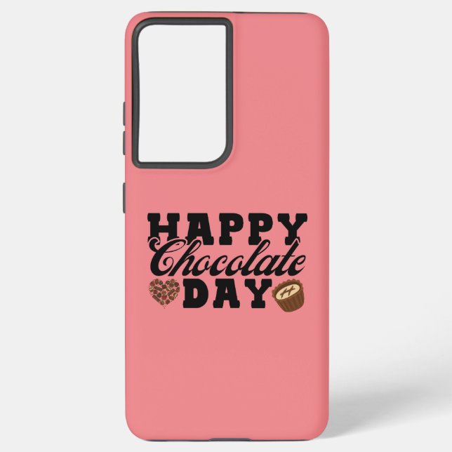 Happy Chocolate Day, Chocolate Lover's Joyful Samsung Galaxy Hülle (Rückseite)