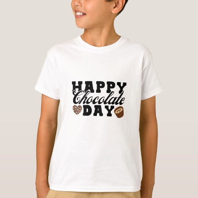 Happy Chocolate Day, Chocolate Lover's Joyful T-Shirt (Vorderseite)
