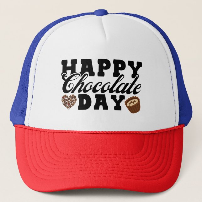 Happy Chocolate Day, Chocolate Lover's Joyful Truckerkappe (Vorderseite)