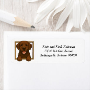 Happy Chocolate Labrador Retriever Rücksendeadress