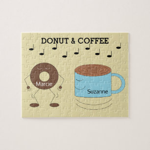 Happy Chocolate Mattierte Donut & Coffee Tasse: Puzzle