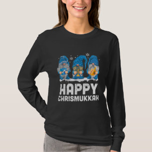 Happy Chrismukkah 2021 mit Menorah Dreidel Gnome T-Shirt