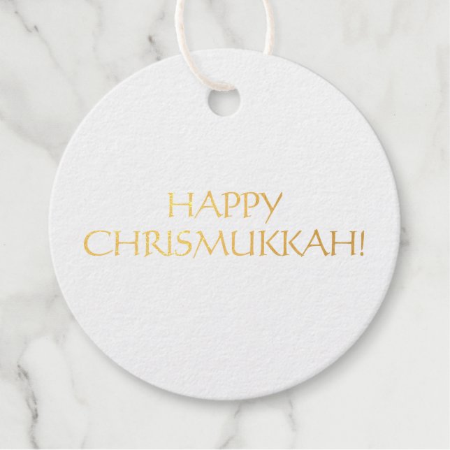 Happy Chrismukkah einfache minimalistische elegant Geschenkanhänger (Vorderseite)