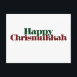 Happy Chrismukkah Feiertagspostkarte<br><div class="desc">gemischte religiöse Familie</div>