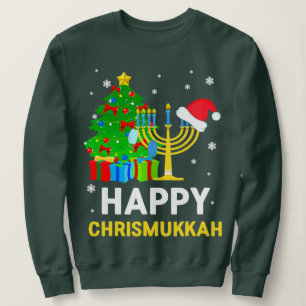 Happy Chrismukkah Funny Hanukkah und Weihnachten 2 Sweatshirt