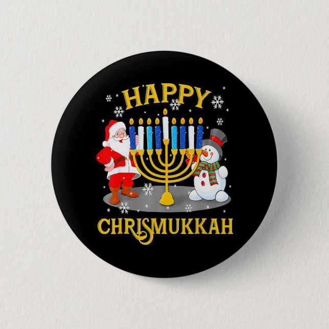 Happy Chrismukkah Funny Hanukkah Weihnachtsjuwis Button (Vorderseite)