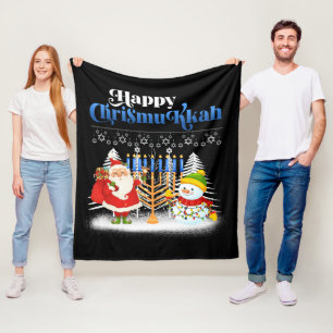 Happy Chrismukkah Funny Hanukkah Weihnachtsjuwis Fleecedecke
