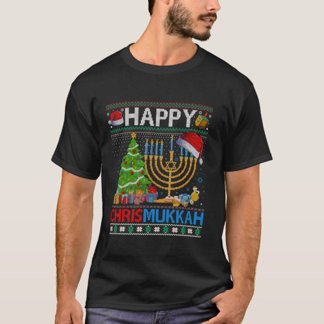 Happy Chrismukkah Funny Jewish Christmas Hanukkah T-Shirt (Vorderseite)