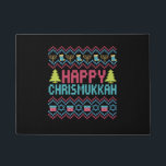 Happy Chrismukkah Funny Jewish Ugly Sweater Gesche Fußmatte<br><div class="desc">chanukah, menorah, hanukkah, dreidel, jüdisch, Chrismukkah, Ferien, Latkes, Weihnachten, </div>
