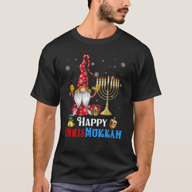 Happy Chrismukkah Gnome Christmas Hanukkah T-Shirt (Vorderseite)