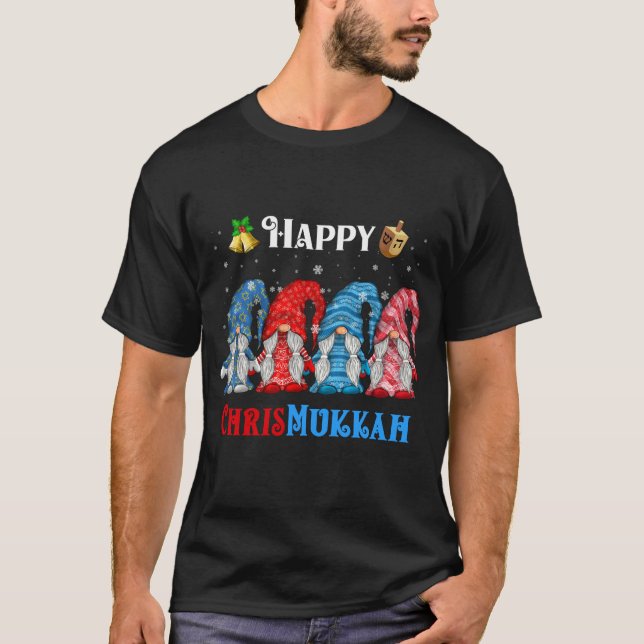 Happy Chrismukkah Gnomes Christmas Hanukkah T-Shirt (Vorderseite)