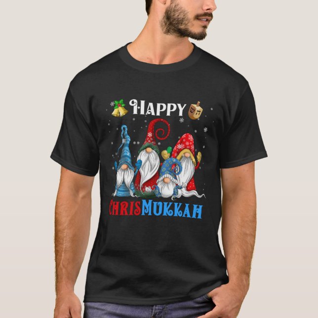 Happy Chrismukkah Gnomes Christmas Hanukkah T-Shirt (Vorderseite)