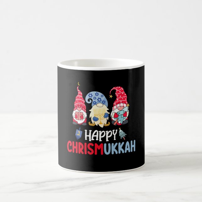 Happy Chrismukkah Gnomes Hanukkah Frohe Weihnachte Kaffeetasse (Mittel)