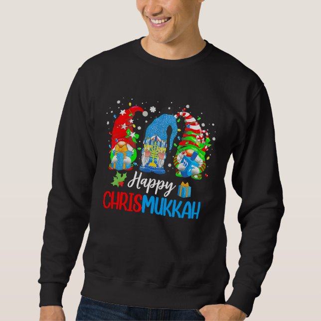 Happy Chrismukkah Gnomes Merry Christmas Hanukkah Sweatshirt (Vorderseite)