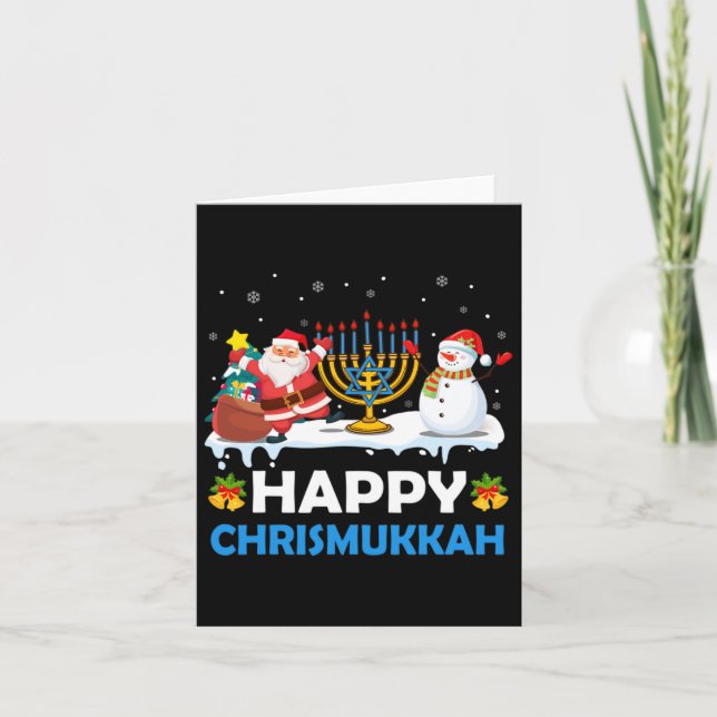 Happy Chrismukkah Hanukkah Fun Frohe Weihnachtsjud Karte (Vorderseite)