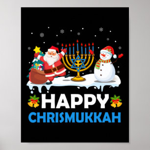 Happy Chrismukkah Hanukkah Fun Frohe Weihnachtsjud Poster