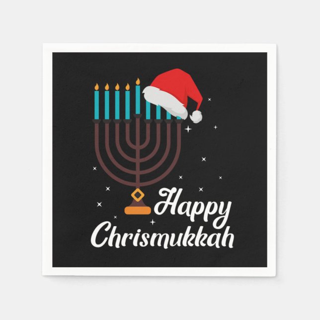Happy Chrismukkah Hanukkah Jewish Festival Gift Serviette (Vorderseite)