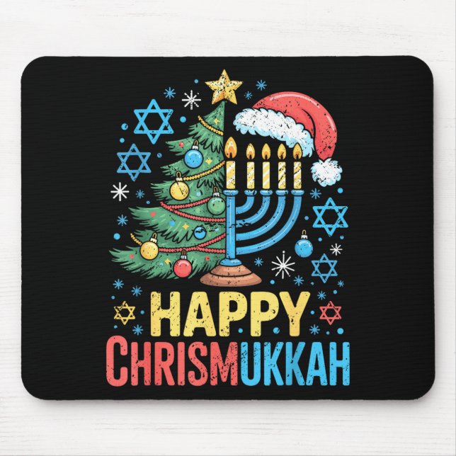 Happy Chrismukkah Holiday Christmas And Hanukkah S Mousepad (Vorne)