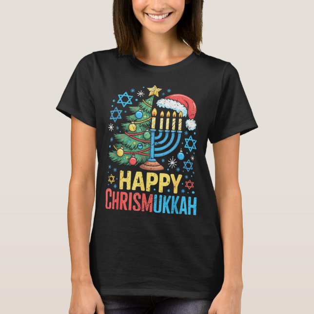 Happy Chrismukkah Holiday Christmas And Hanukkah S T-Shirt (Vorderseite)