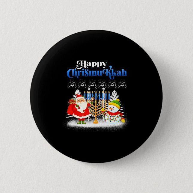 Happy Chrismukkah Jewish Christmas Hanukkah  Button (Vorderseite)