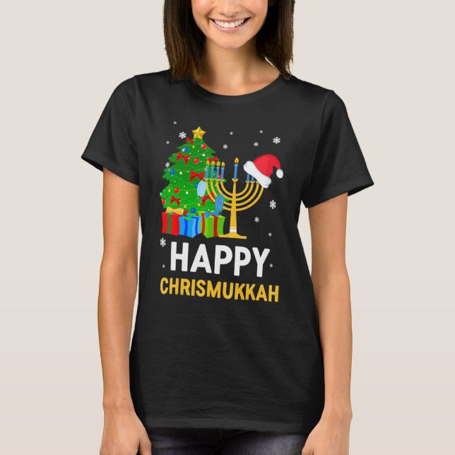 Happy Chrismukkah Jewish Christmas Hanukkah Holida T-Shirt (Vorderseite)