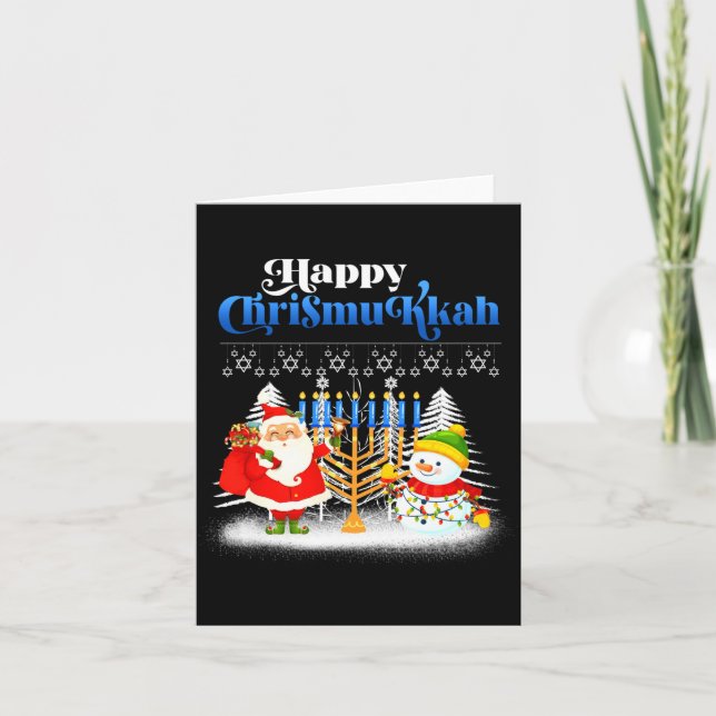 Happy Chrismukkah Jewish Christmas Hanukkah  Karte (Vorderseite)