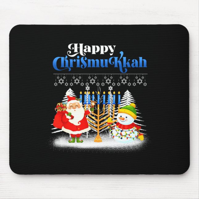 Happy Chrismukkah Jewish Christmas Hanukkah  Mousepad (Vorne)