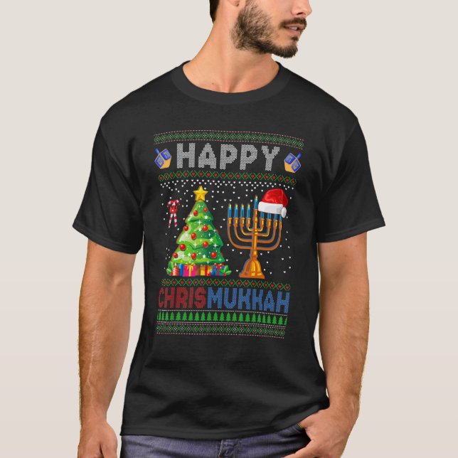 Happy Chrismukkah Jewish Holiday Christmas Hanukka T-Shirt (Vorderseite)