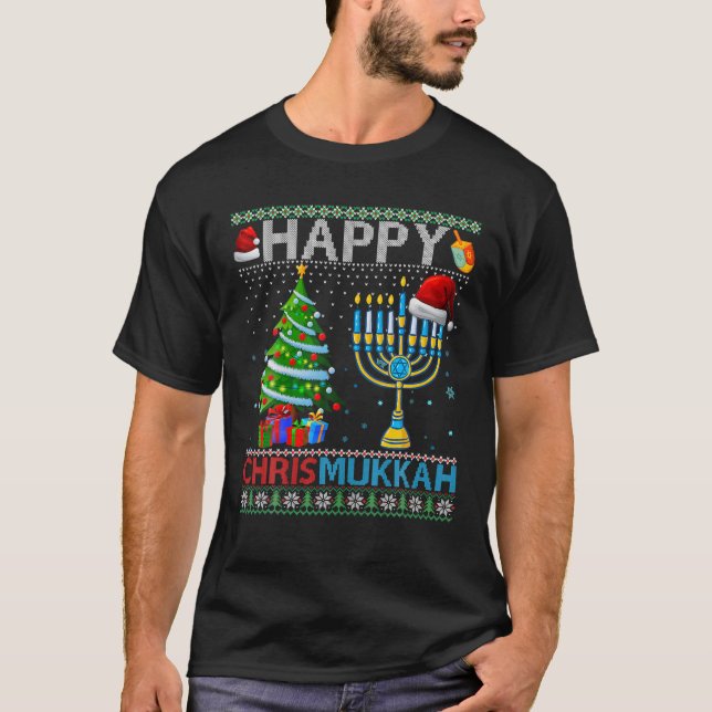 Happy Chrismukkah jüdische Weihnachten Hanukkah Ch T-Shirt (Vorderseite)