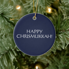 Happy Chrismukkah Marine Weihnachten jüdischen Url Keramik Ornament