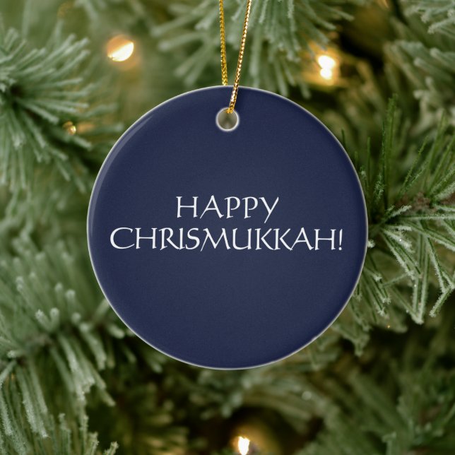 Happy Chrismukkah Marine Weihnachten jüdischen Url Keramik Ornament (Baum)