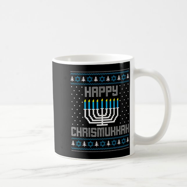 Happy Chrismukkah Menorah Ugly Sweater Christmas H Kaffeetasse (Rechts)
