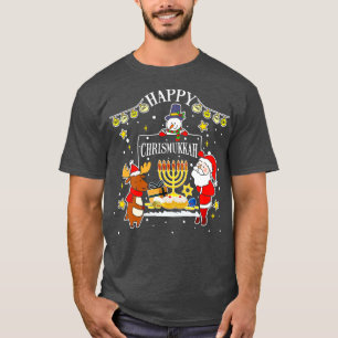Happy Chrismukkah T-Shirt Funny Hanukkah Weihnacht