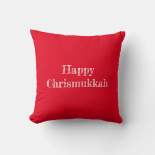 Happy Chrismukkah Throw Pillow Kissen