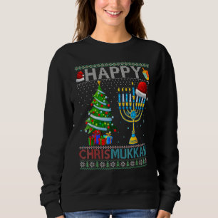 Happy Chrismukkah Weihnachtsmannmütze Weihnachten Sweatshirt